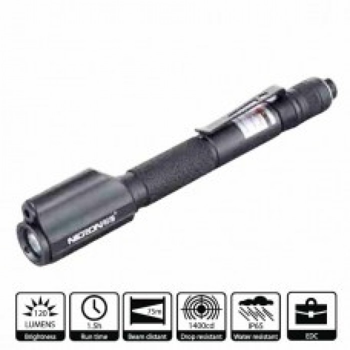 Nicron B-24 120LM Red Laser Pen Style Flashlight 3W - Click Image to Close